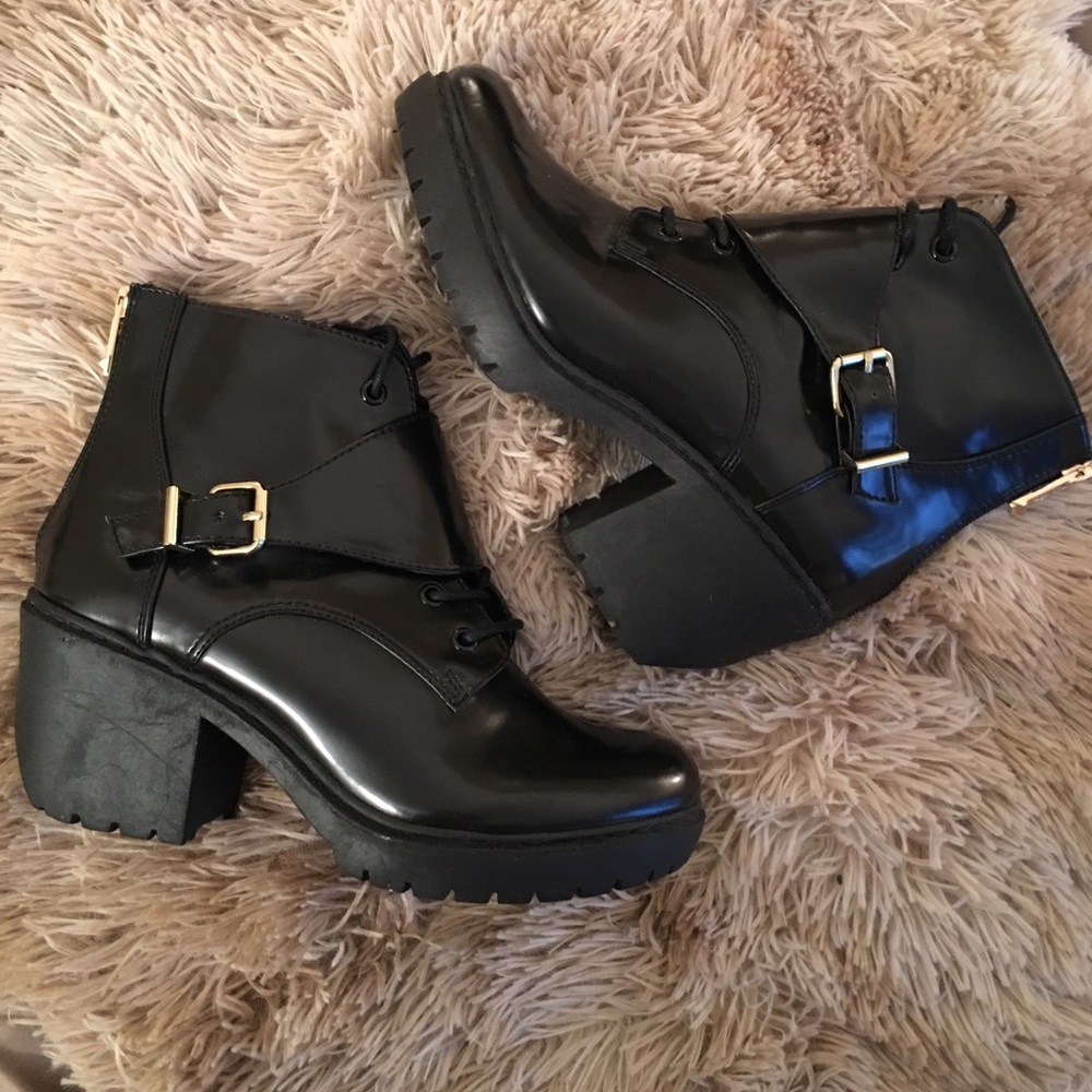 Black Leather Booties